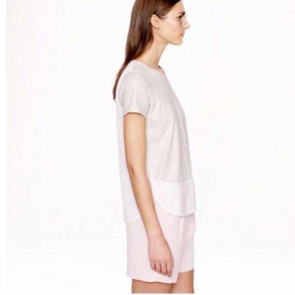 J. Crew Light Blue Tee Combo Cotton & Silk Sz M - Picture 13 of 14